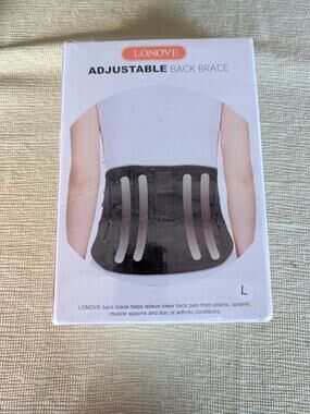 LONOVE Adjustable Lower Back Brace Lumbar Support Size Large